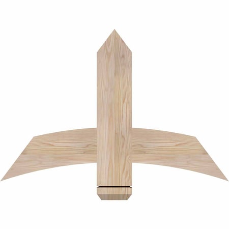 Bellingham Smooth Timber Gable Bracket, Douglas Fir, 36W X 24H X 1 1/2D X 5 1/2F, 16/12 Pitch